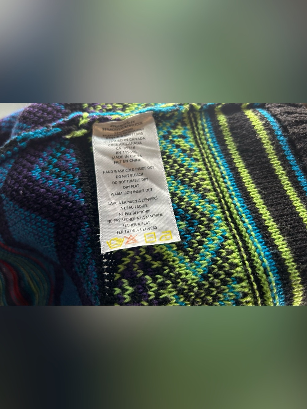 Elena Wang Womens Knit Cardigan Blanket Coat Sz M Southwestern Aztec Neon Colors - Picture 10 of 11